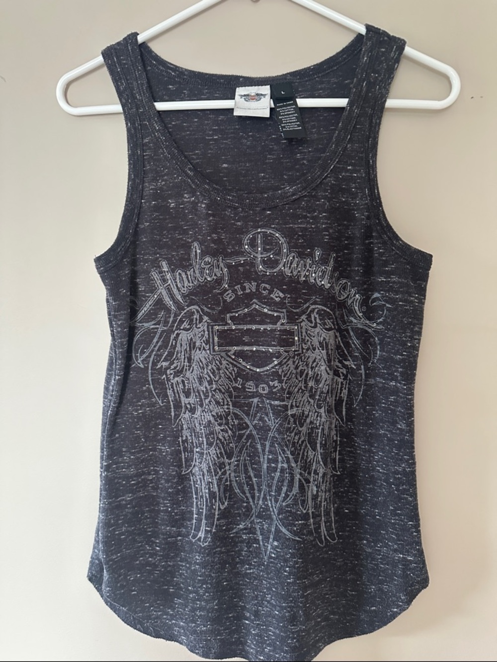 Harley-Davidson Black and White Graphic Tank Top